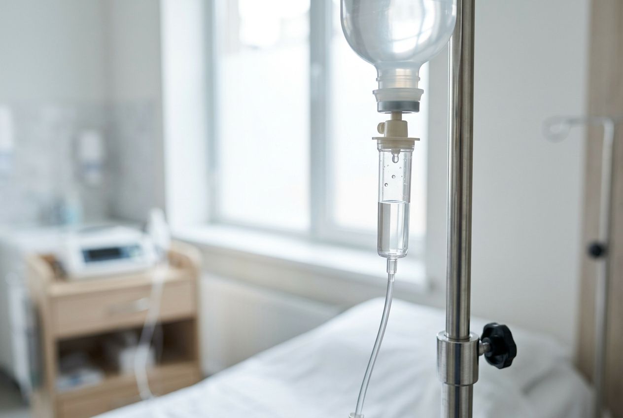 Инфузионная система в процедурном кабинете для капельницы с калиеми